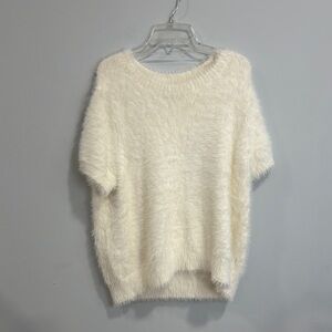 A New Day White Crew Neck Sweater with Soft Texture